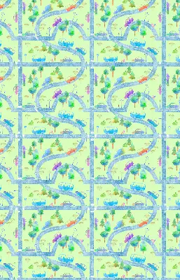 Modern roller blind in streets print