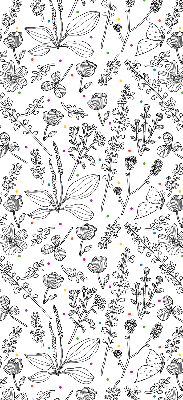 Roller blind for large window Drawn plants