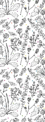 Roller blind for large window drawn plants pattern