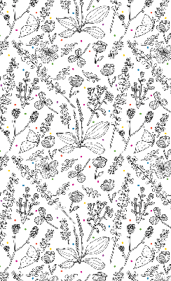 Roller blind for large window Drawn plants