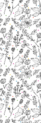 Roller blind for large window Drawn plants