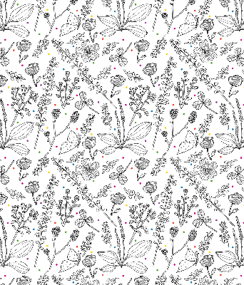 Roller blind for large window Drawn plants