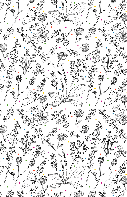 Roller blind for large window Drawn plants