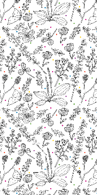 Roller blind for large window Drawn plants