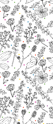 Roller blind for large window Drawn plants