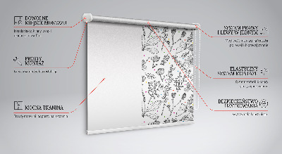 Roller blind for large window Drawn plants
