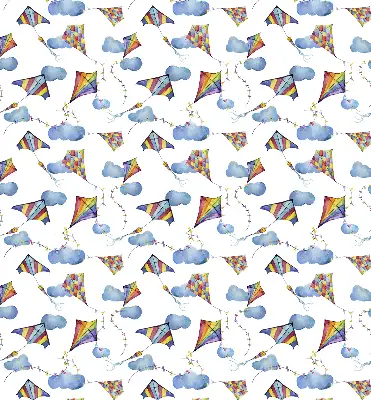 Fabric roller blind with a colorful kites print