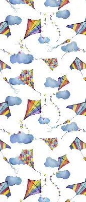 Fabric roller blind with a colorful kites print
