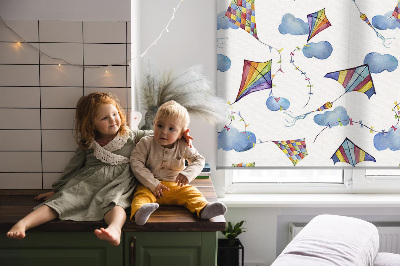 Fabric roller blind Colorful kites