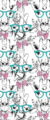 Modern roller blind giraffe with glasses print