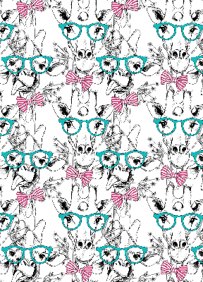 Modern roller blind Giraffe with glasses
