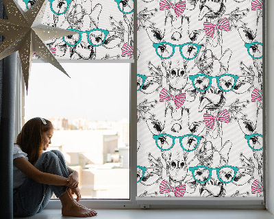 Modern roller blind Giraffe with glasses