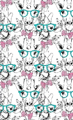 Modern roller blind giraffe with glasses print