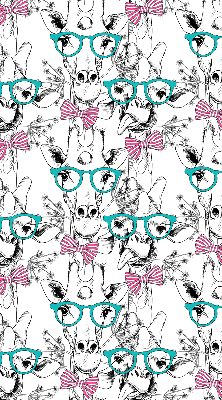 Modern roller blind Giraffe with glasses
