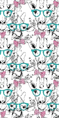 Modern roller blind giraffe with glasses print