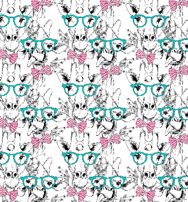 Modern roller blind Giraffe with glasses