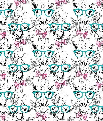 Modern roller blind giraffe with glasses print