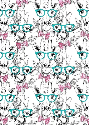 Modern roller blind giraffe with glasses print
