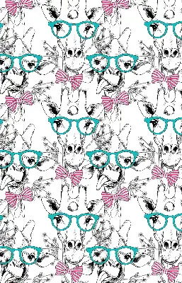 Modern roller blind giraffe with glasses print
