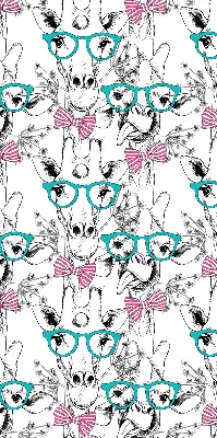 Modern roller blind giraffe with glasses print