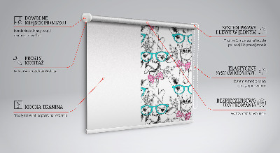 Modern roller blind Giraffe with glasses