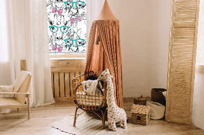 Modern roller blind Giraffe with glasses
