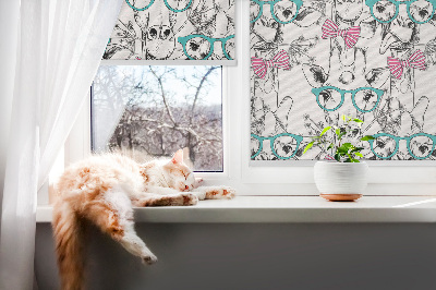 Modern roller blind Giraffe with glasses