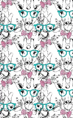Modern roller blind giraffe with glasses print