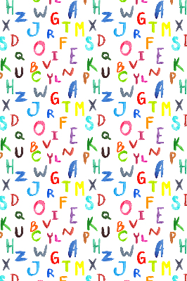 Roller blind for large window Colorful letters