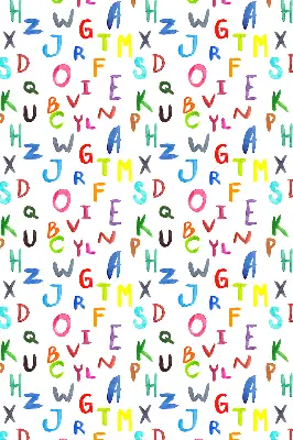 Roller blind for large window with colorful letters design