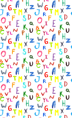 Roller blind for large window Colorful letters