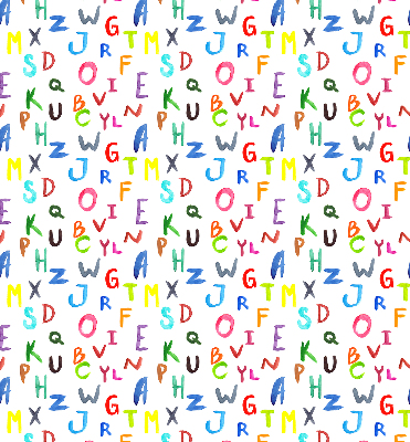 Roller blind for large window Colorful letters