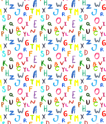 Roller blind for large window Colorful letters