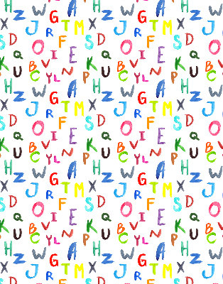 Roller blind for large window Colorful letters