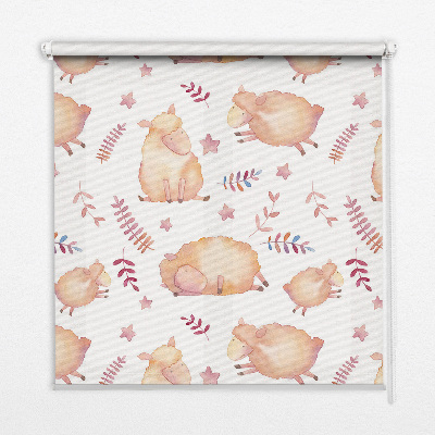 Fabric roller blind sheep among the stars design