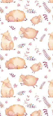 Fabric roller blind sheep among the stars design