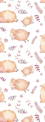 Fabric roller blind sheep among the stars design