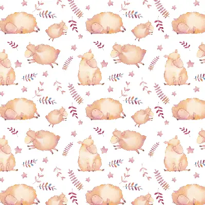 Fabric roller blind sheep among the stars design