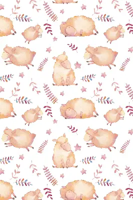 Fabric roller blind sheep among the stars design