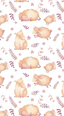 Fabric roller blind sheep among the stars design