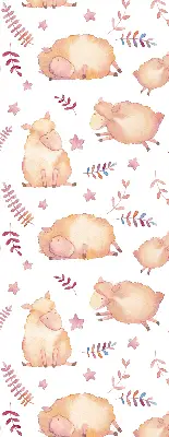 Fabric roller blind sheep among the stars design
