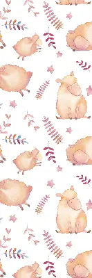 Fabric roller blind sheep among the stars design