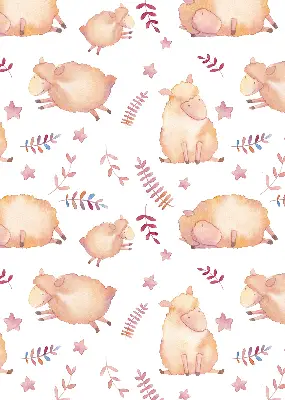 Fabric roller blind sheep among the stars design