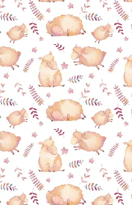 Fabric roller blind sheep among the stars design