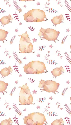 Fabric roller blind sheep among the stars design