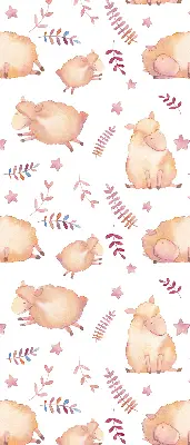 Fabric roller blind sheep among the stars design