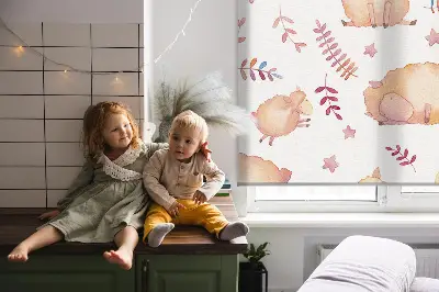Fabric roller blind sheep among the stars design