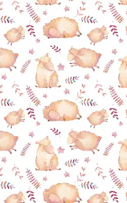 Fabric roller blind sheep among the stars design