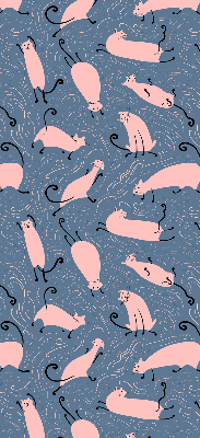Modern roller blind Pink cats