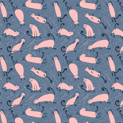 Modern roller blind Pink cats
